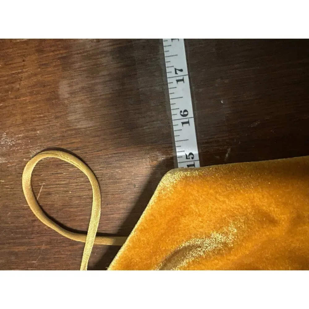 Jenny Yoo Logan Velvet Maxi Dress Marigold Gold Square Neck Slit Size 4